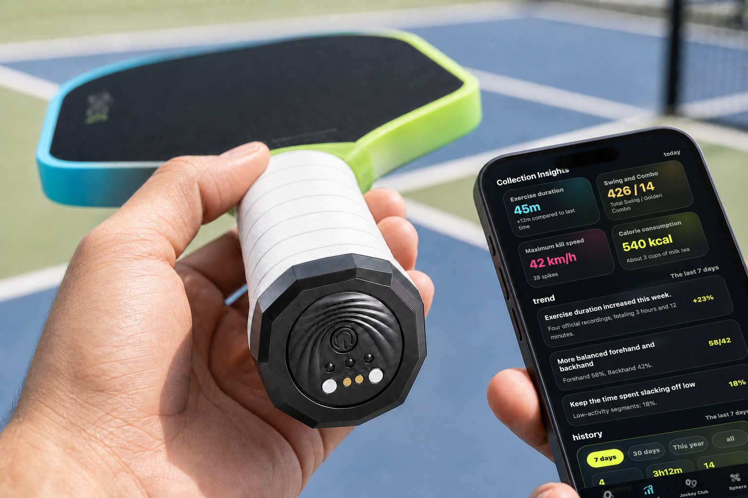 ONES S1 smart handle module and mobile performance data