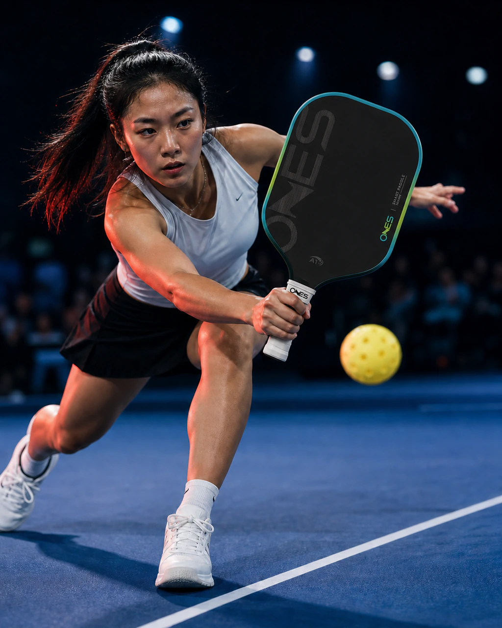 ONES athlete returning the ball with a smart paddle