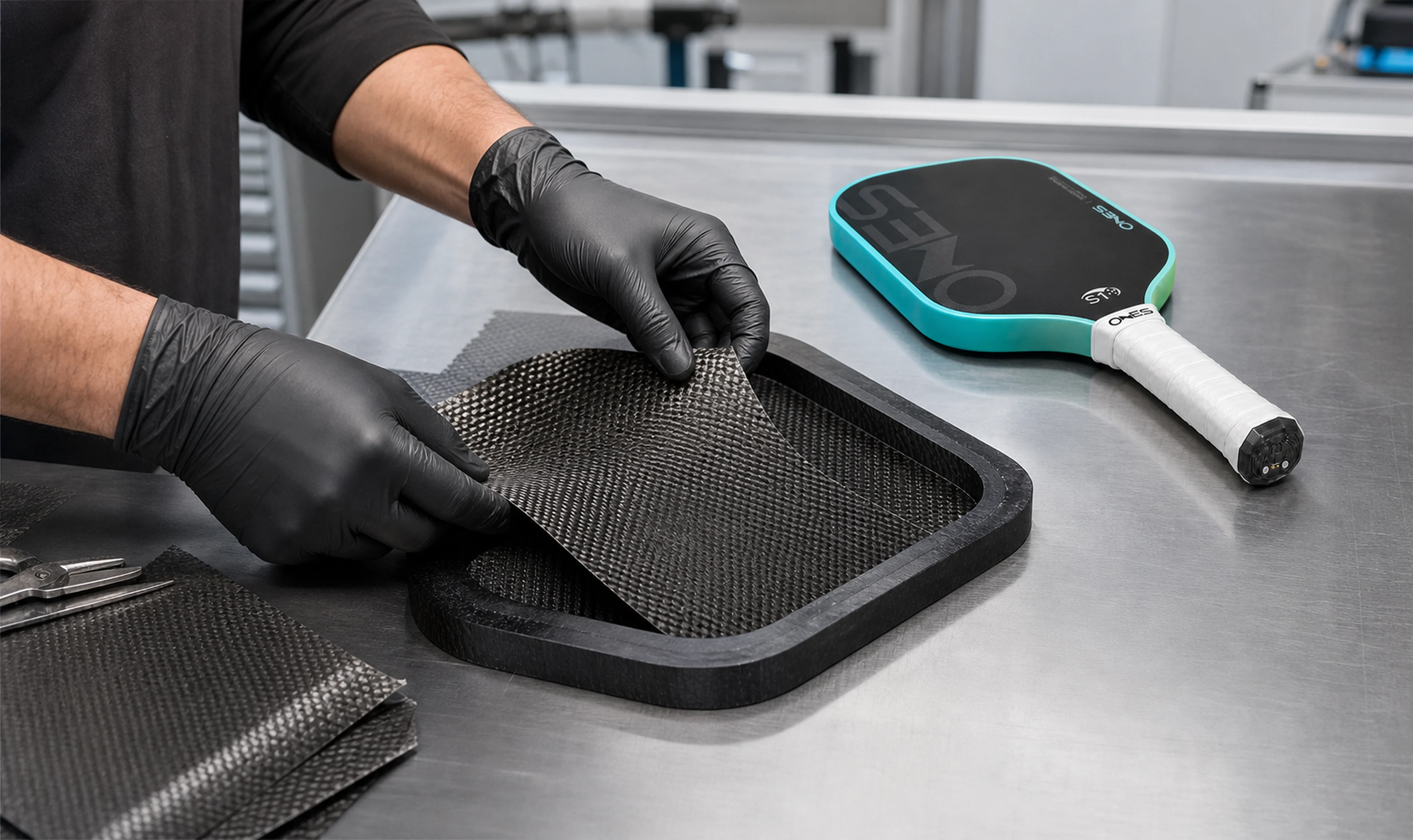 Carbon layers positioned by hand